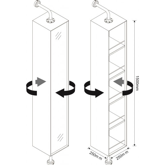 ВЪРТЯЩА PVC КОЛОНА ЗА БАНЯ ОБЩ РАЗМЕР (см) Ш*В*Д 	25*150*25